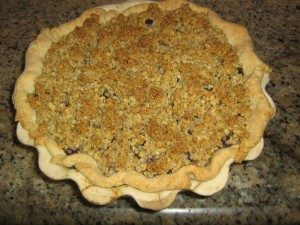 Blueberry – goat cheese – basil pie