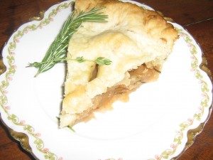 apple pie with rosemary and thyme